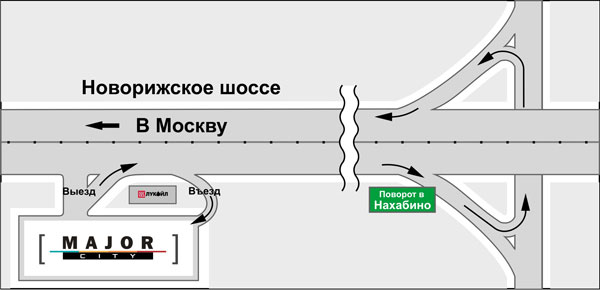 Схема разворота в Москву